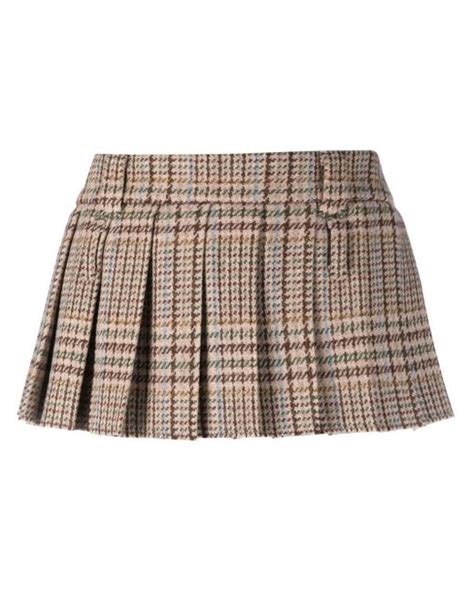 Miu Miu Pleated Tartan Miniskirt 